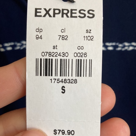 V-neck navy Express jumpsuit, BNWT, small - Picture 4 of 4